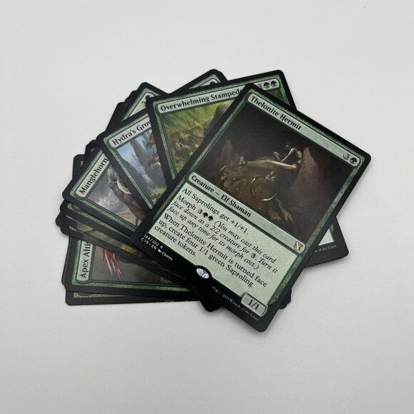 MTG 13 Rare/Uncommon/C Lot Green Regular Borderless C19 ONE THB BRO AKH DMU + - Picture 4 of 4